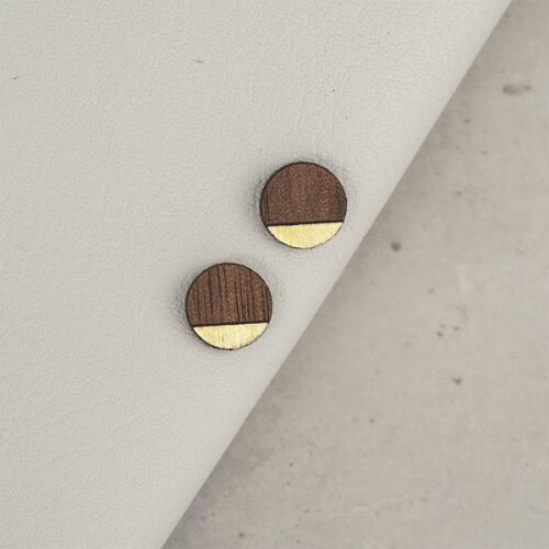 Holz Ohrstecker Kreis 10 mm