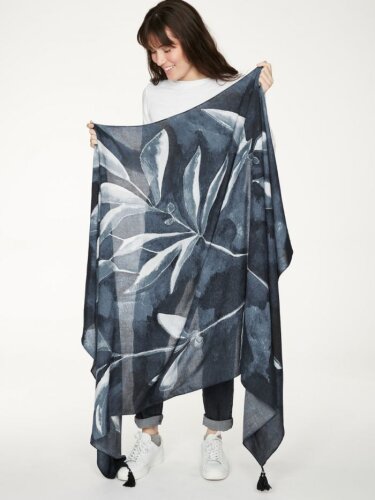 Damen Schal Cyanotype