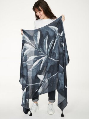Damen Schal Cyanotype