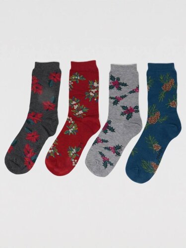 Sockenbox Modell: Abisska Winter Flowers, 4er-Pack