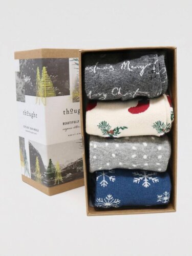 Sockenbox Modell: Nessie Christmas GOTS, 4er-Pack