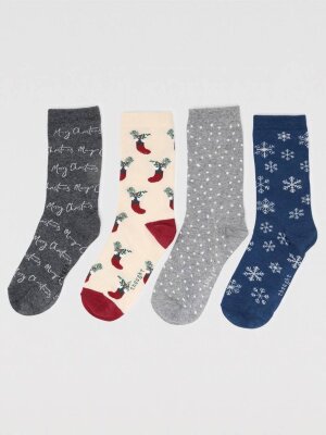 Sockenbox Modell: Nessie Christmas GOTS, 4er-Pack