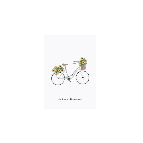 Postkarte Blumenfahrrad