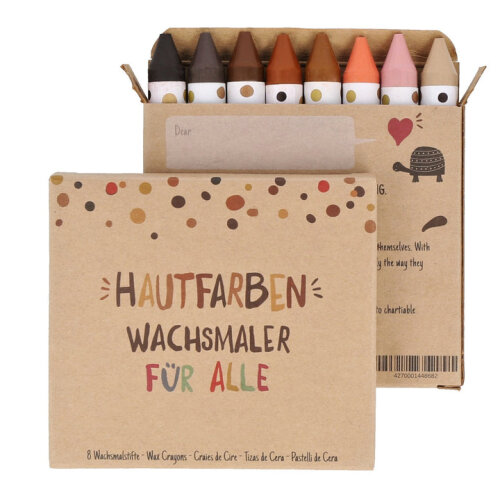 8 Hautfarben-Wachsmalstifte