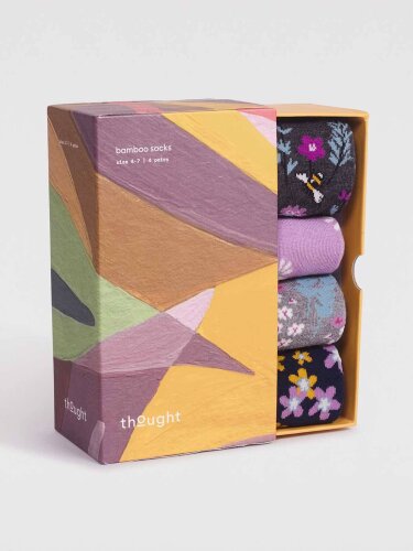 Sockenbox Modell: Maeve Bamboo Floral, 4er-Pack