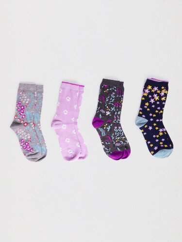 Sockenbox Modell: Maeve Bamboo Floral, 4er-Pack