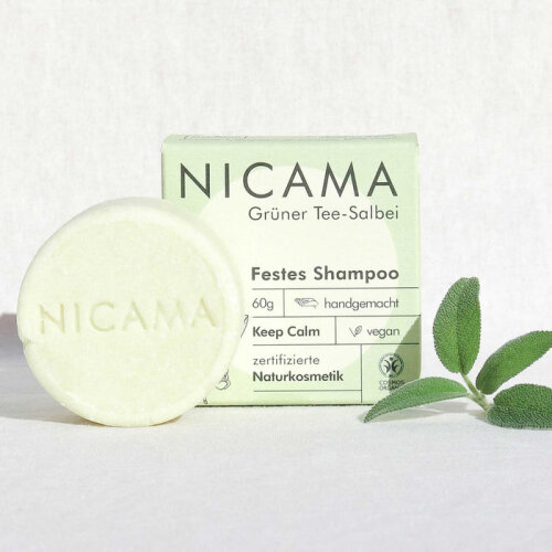 Festes Shampoo Grüner Tee-Salbei (COSMOS)