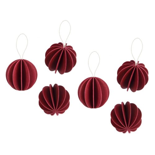 Holzdekoration Modell: Baubles 4cm (6er-Pack)