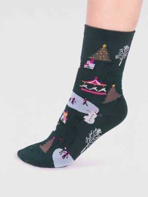 Socken Modell: Gloria Christmas Scene GOTS