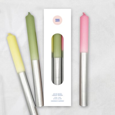 Stabkerzen Sweet Sorbet Mix, 25cm, 3er Set