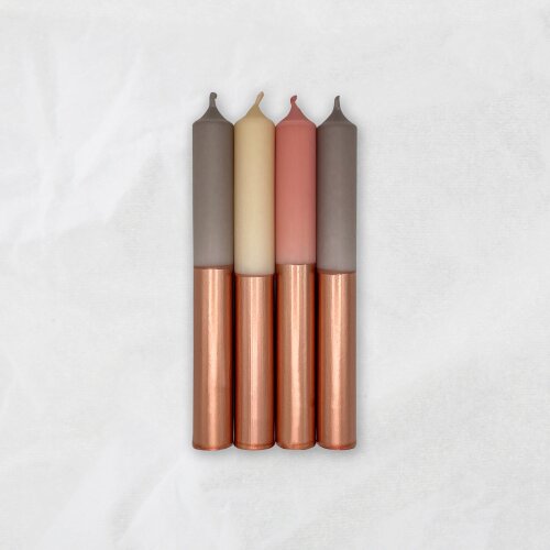 Stabkerzen Copper Cosy Mix, 18cm, 4er Set