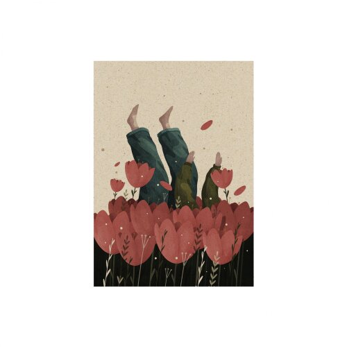 Postkarte Bed of Roses