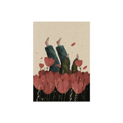 Postkarte Bed of Roses